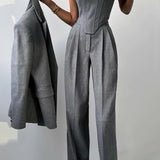 Dolce | Ensemble trois pièces avec blazer croisé