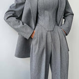 Dolce | Ensemble trois pièces avec blazer croisé