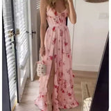 Paola | Robe florale romantique avec décolleté en V