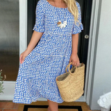 ZORA | ROBE MIDI À MANCHES COURTES EN SABLE
