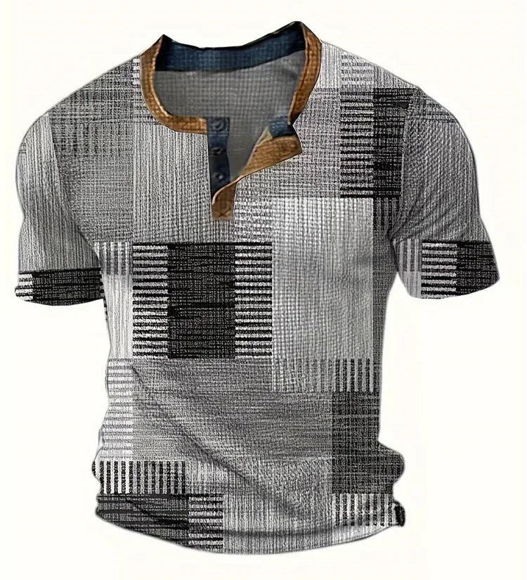 Lucas – T-shirt patchwork décontracté