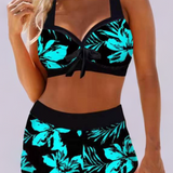 Sherrie |  Maillot de bain taille haute avec motif floral