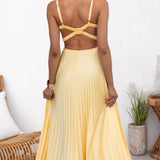 Alma™ | Robe d'Été Plissée en Jaune