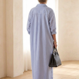 Soline – Robe chemise longue à rayures