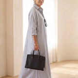 Soline – Robe chemise longue à rayures