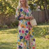 Virelle – Robe longue fluide imprimé botanique