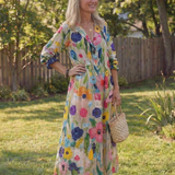Virelle – Robe longue fluide imprimé botanique