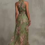 Livia™ | Robe maxi halter florale élégante