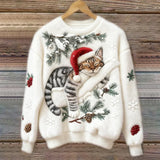 Flocon | Pull en Peluche de Chat de Fête
