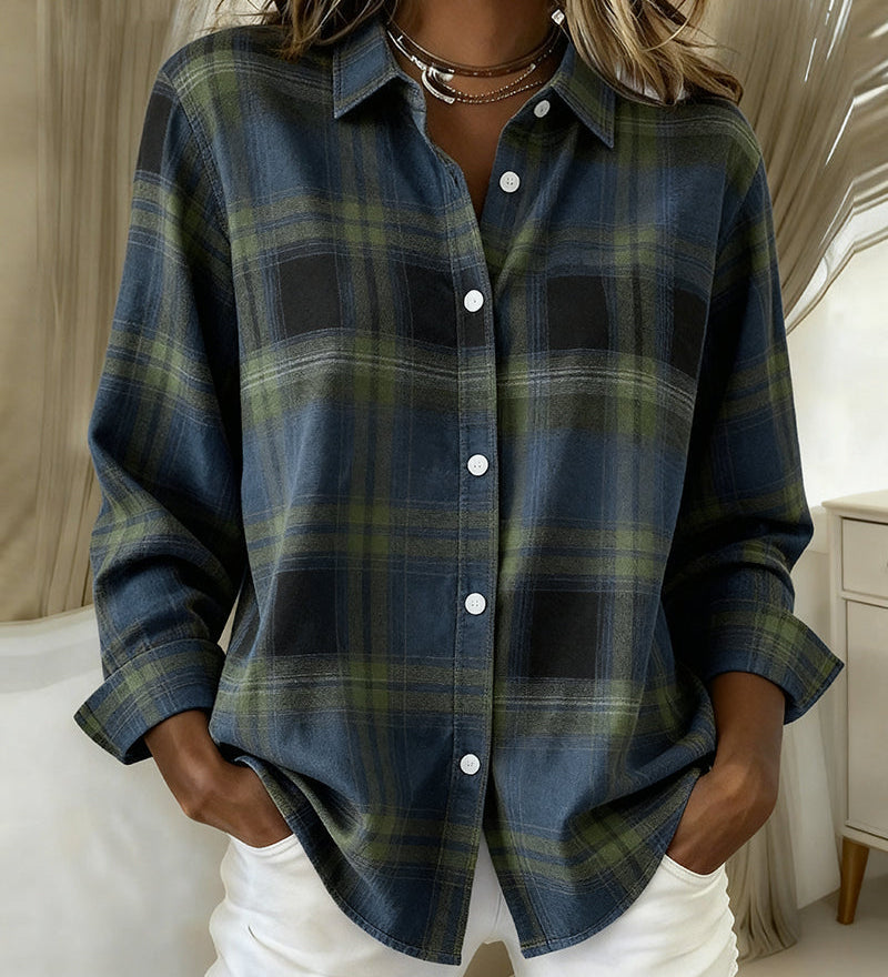 Lysandre | Chemise à Motif Carreaux et Col Notched