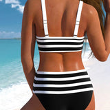 Sylvie | Bikini rayé taille haute