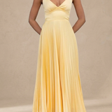Alma™ | Robe d'Été Plissée en Jaune