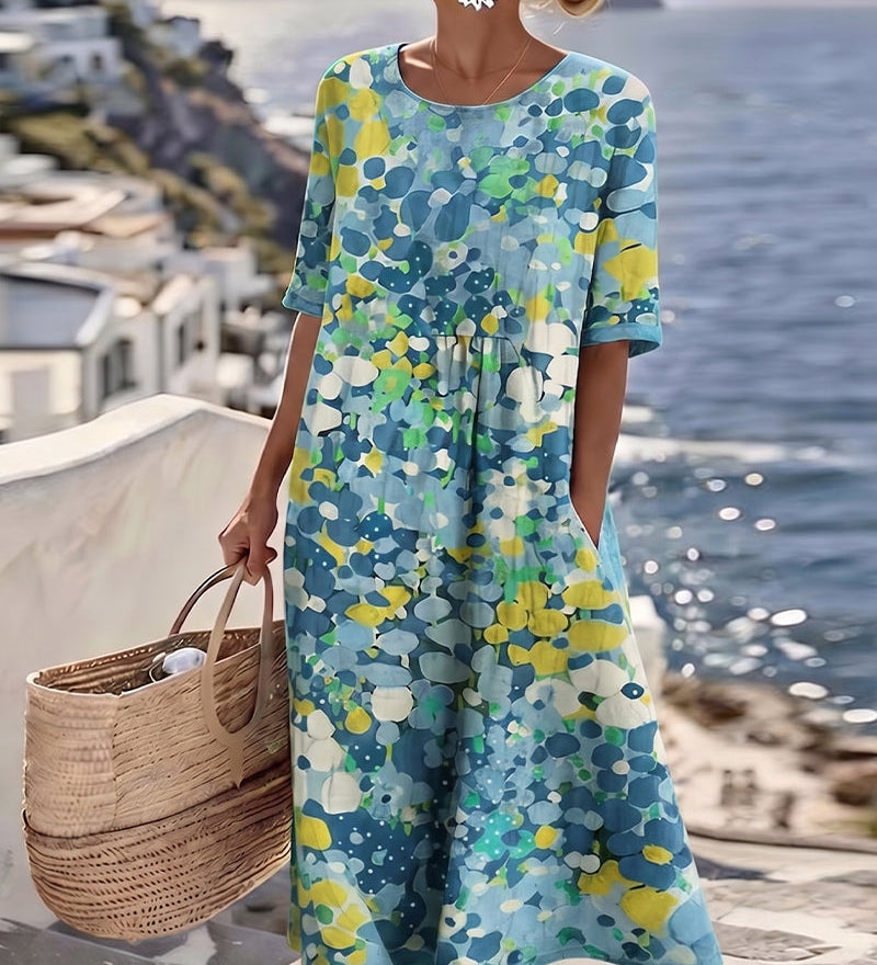 Flora | Robe midi fleurie décontractée