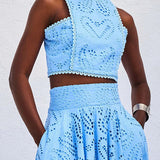 Ensemble Larissa™ : Top Brodé et Jupe Maxi Taille Haute