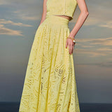 Ensemble Larissa™ : Top Brodé et Jupe Maxi Taille Haute