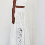 Ensemble Larissa™ : Top Brodé et Jupe Maxi Taille Haute