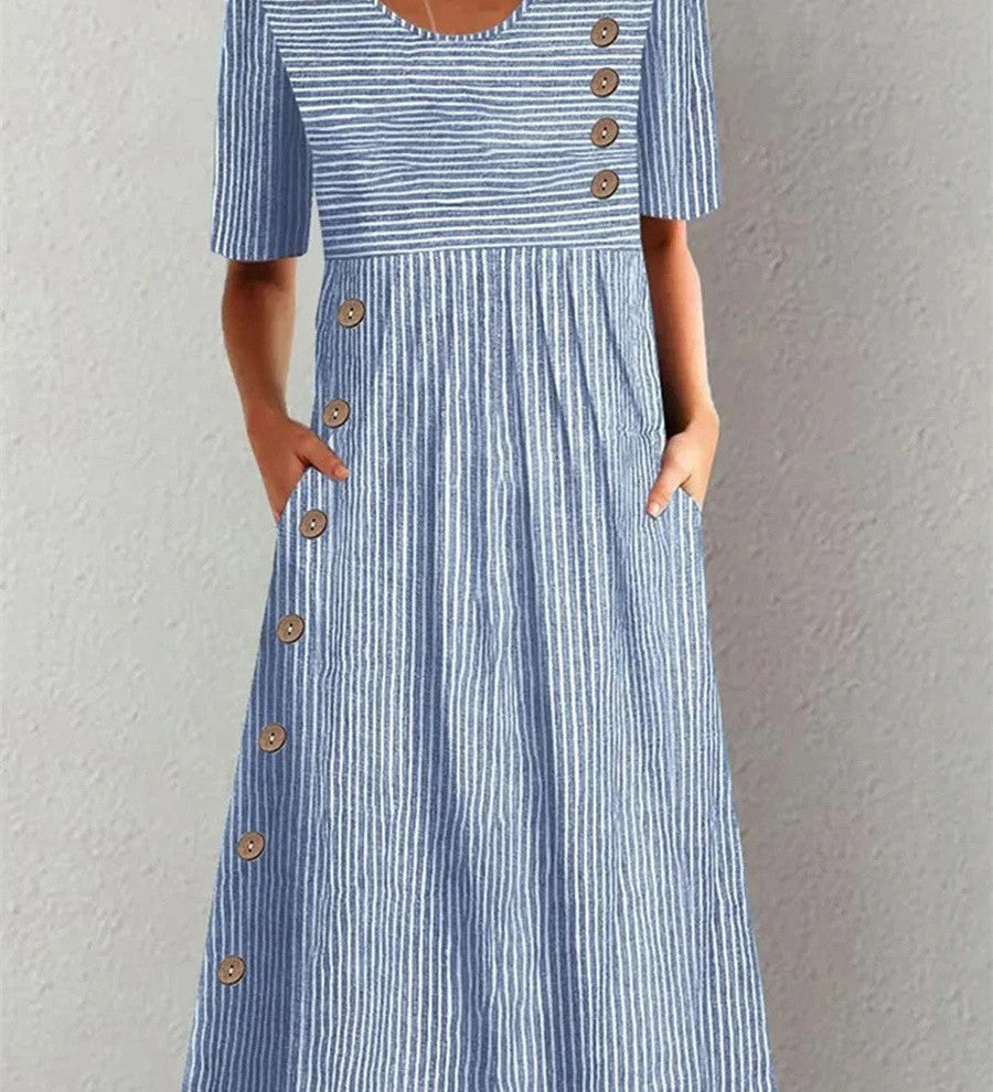Marisol | Robe midi fluide à rayures