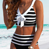 Sylvie | Bikini rayé taille haute