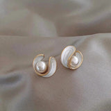 Béatrice | Boucles d'oreilles en perles d'or classique
