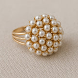Inès | Bague en Or avec Perles Incrustées Élégante