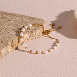 Julia | Bracelet Élegant en Perles et Or