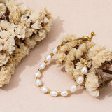 Julia | Bracelet Élegant en Perles et Or