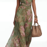 Livia™ | Robe maxi halter florale élégante