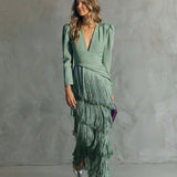 Chiara | Robe Élégante avec Manches à Franges