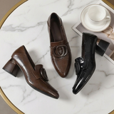Adèle –  Mocassins à talons en cuir