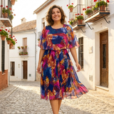 Aitana | Robe midi avec un imprimé vibrant