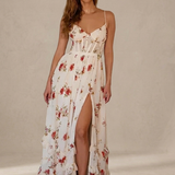 Paola | Robe florale romantique avec décolleté en V
