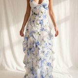 Uri | Robe Midi Fleurie avec Volants