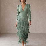 Chiara | Robe Élégante avec Manches à Franges