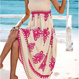 Martina | Robe maxi avec imprimé artistique et taille élastique