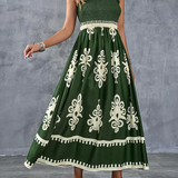 Martina | Robe maxi avec imprimé artistique et taille élastique