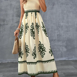 Martina | Robe maxi avec imprimé artistique et taille élastique