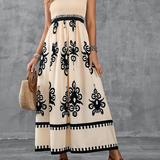 Martina | Robe maxi avec imprimé artistique et taille élastique