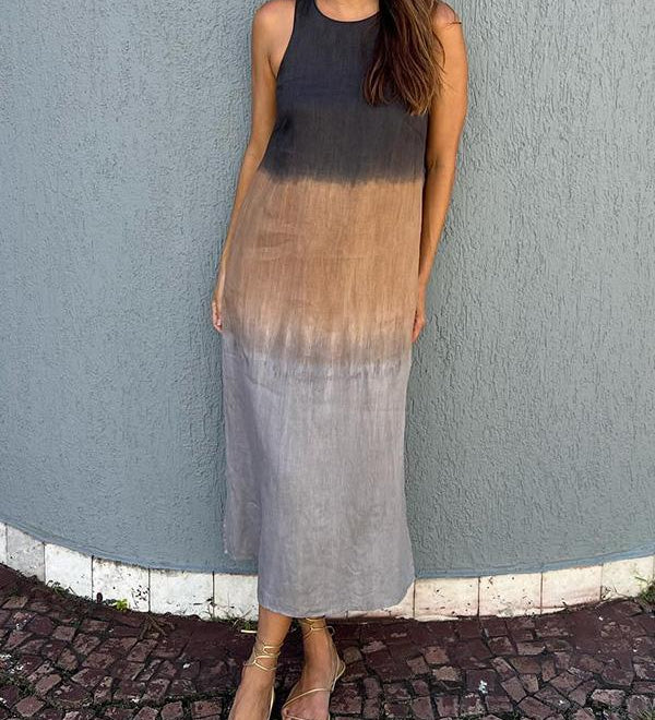 María | Robe maxi fluide avec dégradé élégant