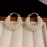 Elyna | Boucles d'Oreilles en Cerceau avec Perles Superposées