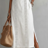 Jimena | Robe midi en lin avec col mao