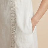 Jimena | Robe midi en lin avec col mao