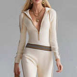 Camille™ — Combinaison tricotée chic sportive rétro