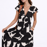 Camelia | Robe midi fluide avec imprimé vibrant