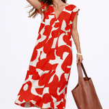 Camelia | Robe midi fluide avec imprimé vibrant