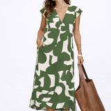 Camelia | Robe midi fluide avec imprimé vibrant