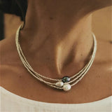 Aimée | Collier superposé en perles baroques