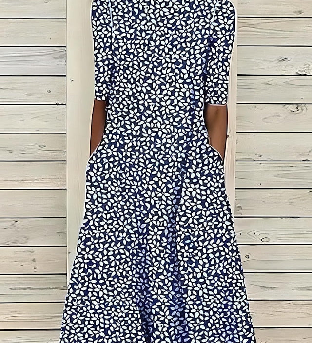 Marina | Robe midi fluide avec imprimé floral